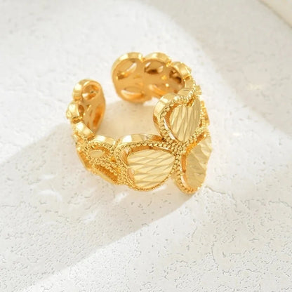 Copper Minimalist Classic Style Solid Color Open Rings