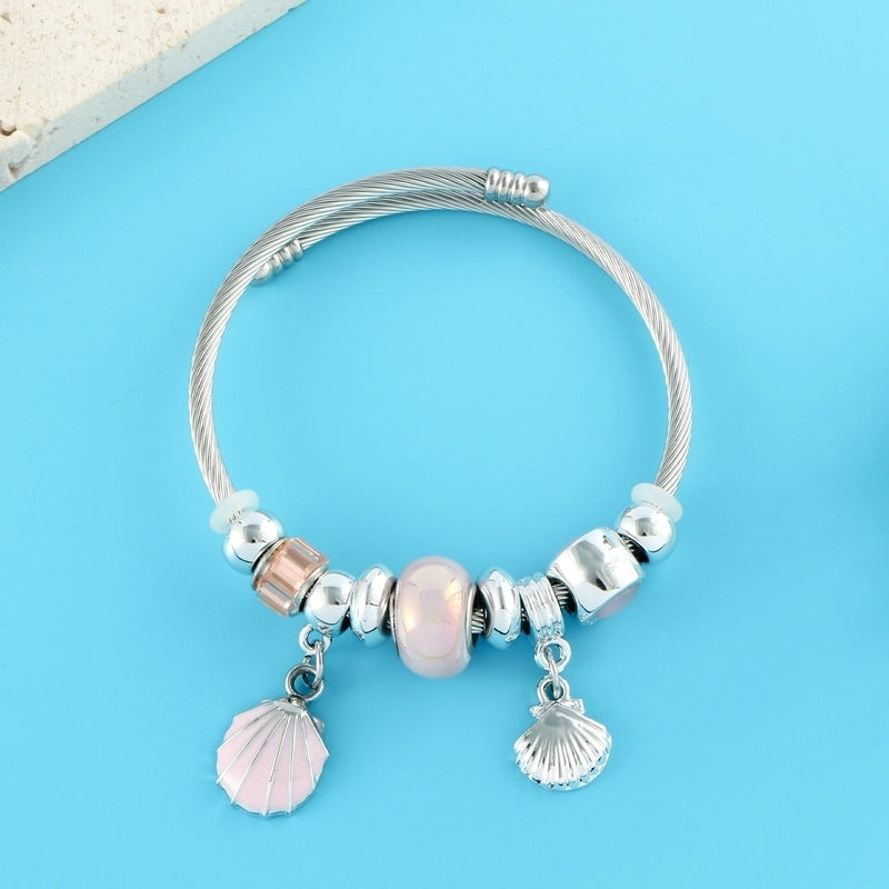 Elegant Luxurious Heart Shape 304 Stainless Steel White Gold Plated Crystal Zircon Bangle In Bulk