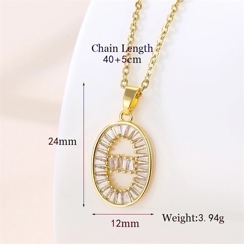 Stainless Steel Titanium Steel 18K Gold Plated Vintage Style Plating Inlay Round Heart Shape Snowflake Zircon Pendant Necklace