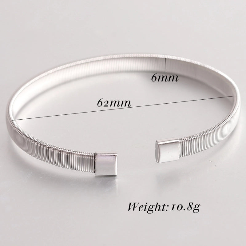 Minimalist Solid Color Titanium Steel Plating Cuff Bracelets
