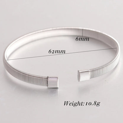 Minimalist Solid Color Titanium Steel Plating Cuff Bracelets