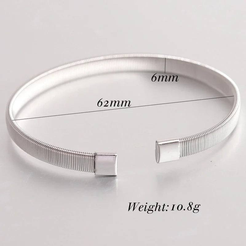 Minimalist Solid Color Titanium Steel Plating Cuff Bracelets