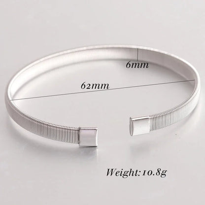 Minimalist Solid Color Titanium Steel Plating Cuff Bracelets