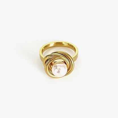 Minimalist Commute Geometric 316L Stainless Steel 18K Gold Plated Rings