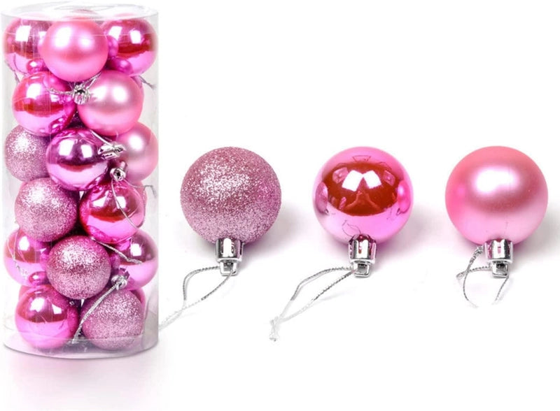 Factory In Stock 24Pcs Christmas Plastic Colored Ball Barrel Shopping Mall Holiday Party Pendant Christmas Tree