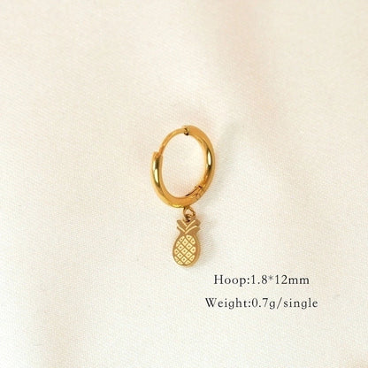 6 Pieces Minimalist Classic Style Solid Color Inlay 304 Stainless Steel Rhinestones Drop Earrings