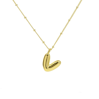 Copper Brass Minimalist Letter Pendant Necklace