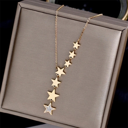 304 Stainless Steel 18K Gold Plated Fashion Star Necklace
