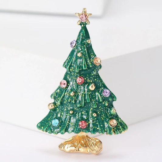 Elegant Lady Pin Christmas Tree Alloy Enamel Unisex Brooches