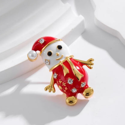 IG Style Cartoon Style Minimalist Tree Snowman Snowflake Alloy Enamel Inlay Rhinestones Unisex Brooches