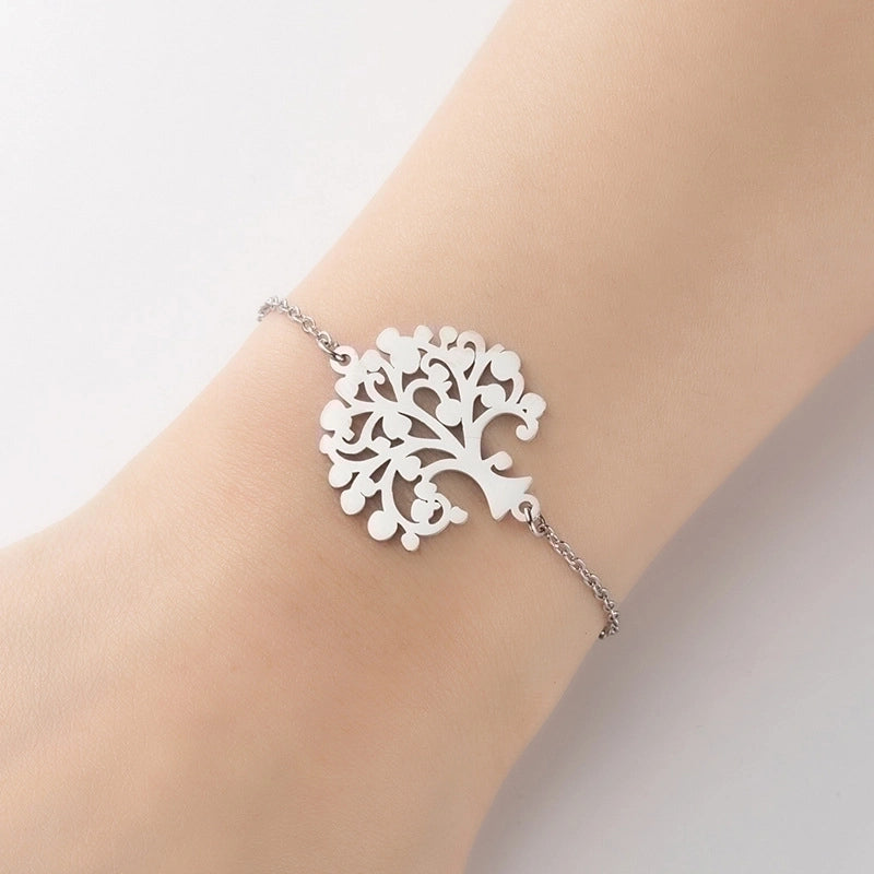 Modern Style Tree 201 Stainless Steel 18K Gold Plated Bracelets In Bulk
