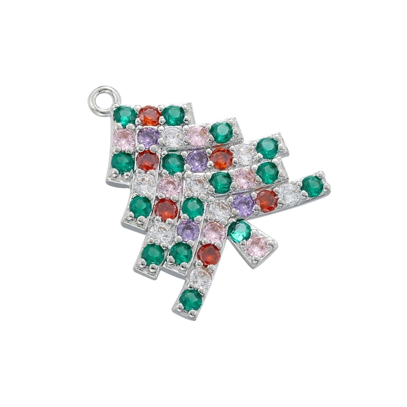 1 Piece 12*19.5mm 13*23.5mm 14*23mm Hole 1~1.9mm Copper Artificial Pearls Zircon 18K Gold Plated Christmas Tree Santa Claus Christmas Socks Pendant Jewelry Accessories