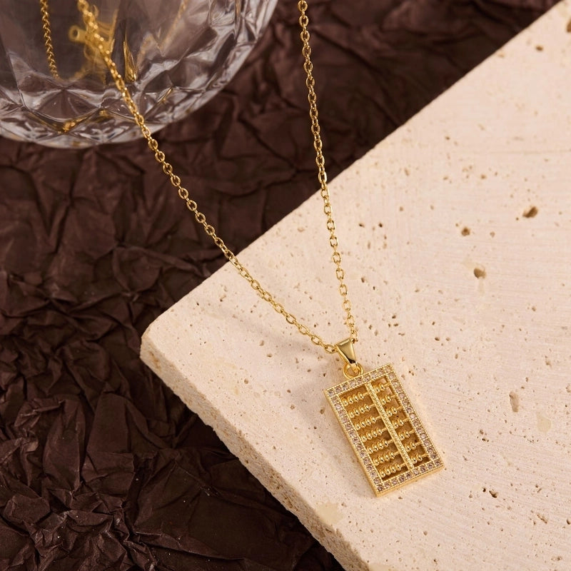 Titanium Steel Copper Leaf Heart Shape Pendant Necklace