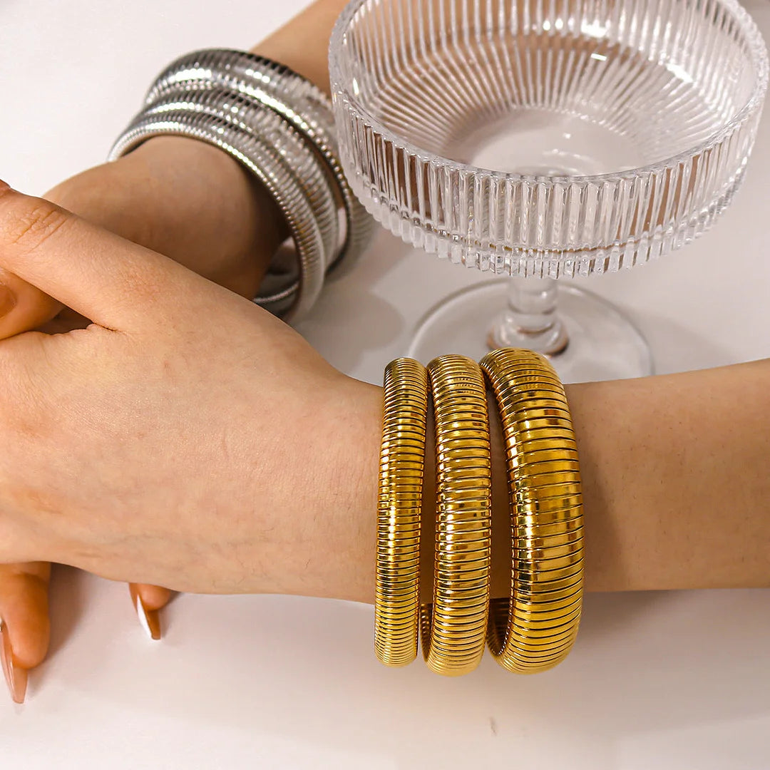 IG Style Circle Stainless Steel Electroplating Bangles