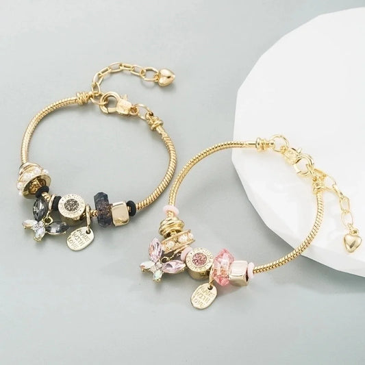 Fashion Geometric Butterfly Copper Artificial Rhinestones Bracelets