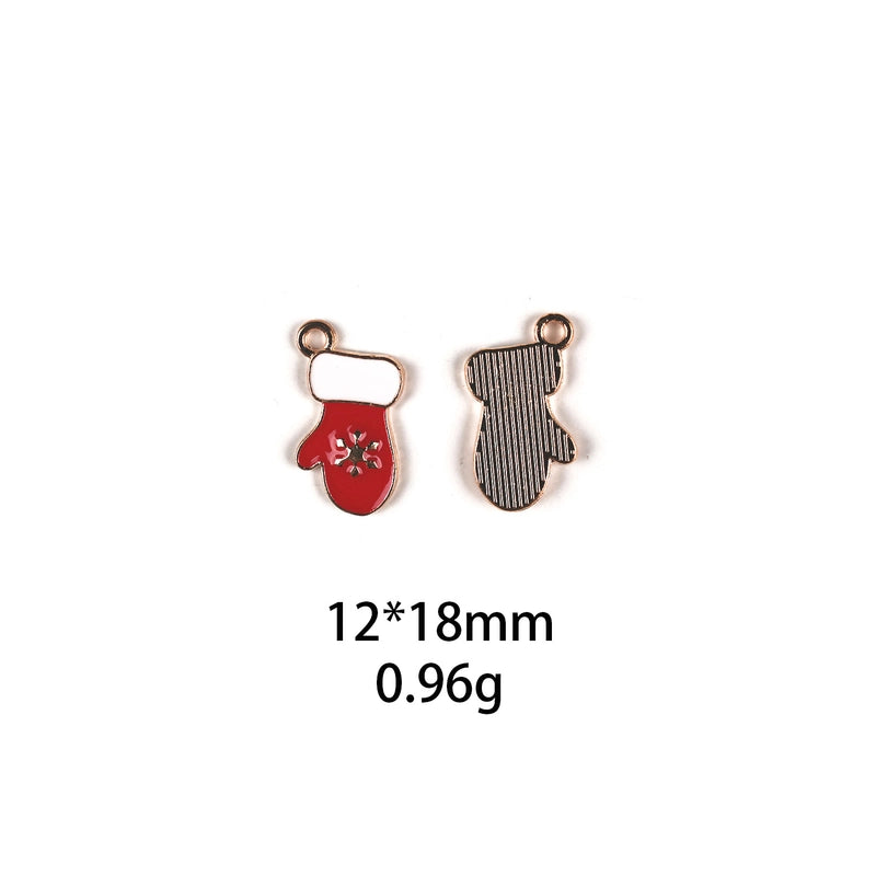 10 PCS/Package Zinc Alloy Christmas Tree Santa Claus Christmas Socks Pendant Jewelry Accessories