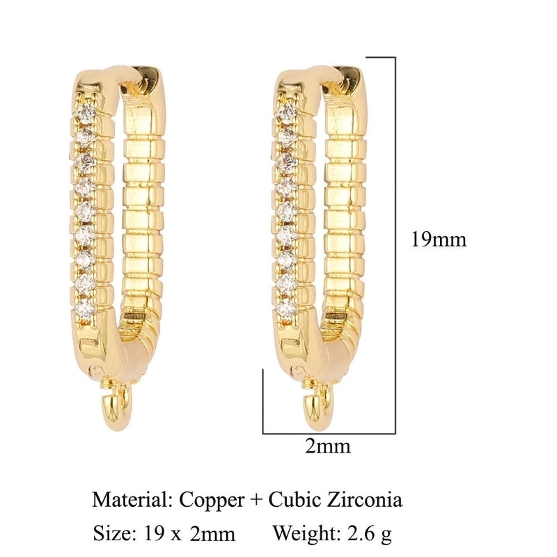 1 Pair Minimalist Solid Color Inlay Copper Zircon Earrings