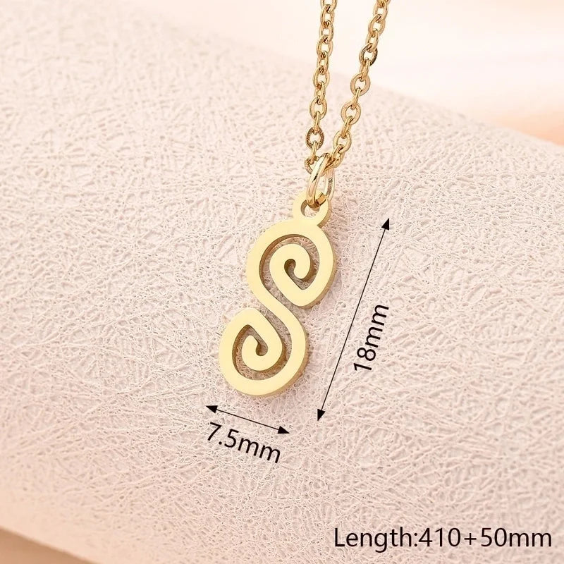 Casual Modern Style Minimalist Compass Mermaid Snowflake 304 Stainless Steel Gold Plated Polishing Plating Pendant Necklace