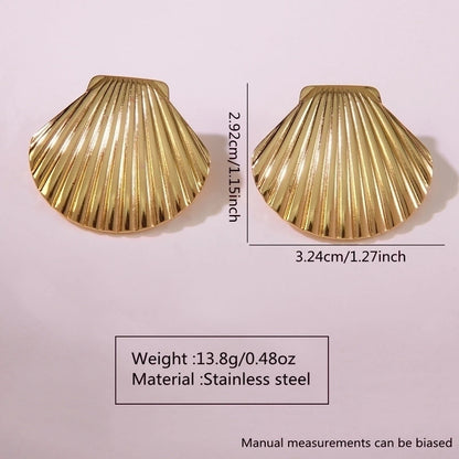 1 Pair French Style Sweet Horns Flower Asymmetrical 304 Stainless Steel Imitation Gold Ear Studs