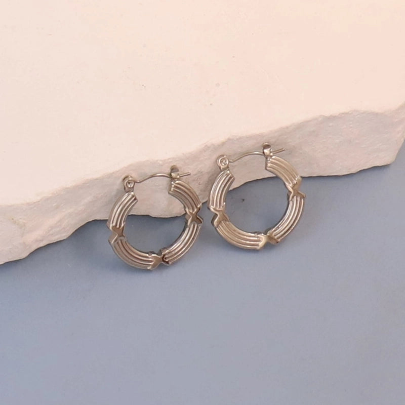 1 Pair Minimalist Round Square Heart Shape 304 Stainless Steel Earrings
