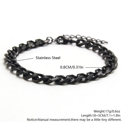 Casual Minimalist Solid Color 304 Stainless Steel Bracelets In Bulk