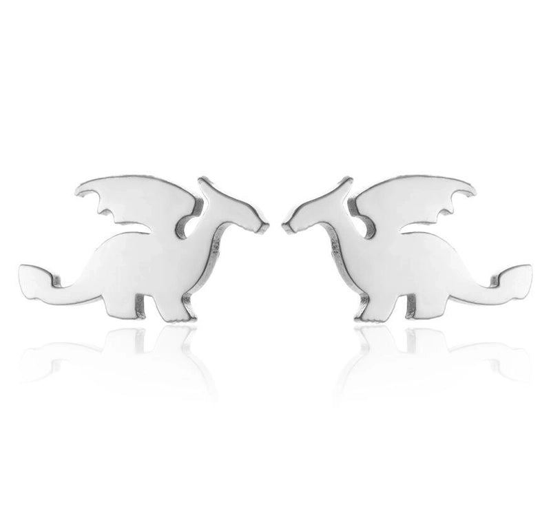 1 Pair Minimalist Dinosaur Plating 304 Stainless Steel 18K Gold Plated Ear Studs