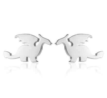 1 Pair Minimalist Dinosaur Plating 304 Stainless Steel 18K Gold Plated Ear Studs