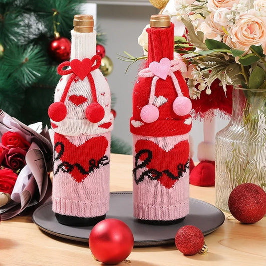Christmas Decorations Knitted Wine Bottle Cover Review For The Elderly Snowman Elk Knitted Wine Bottle Cover Gradient Color Wine Cover