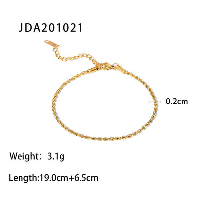 Women Minimalist Geometric Titanium Steel 18K Gold Plated Anklets