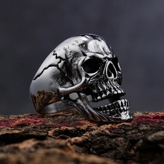 Hip-Hop Punk Skull 304 Stainless Steel Halloween Men'S Rings