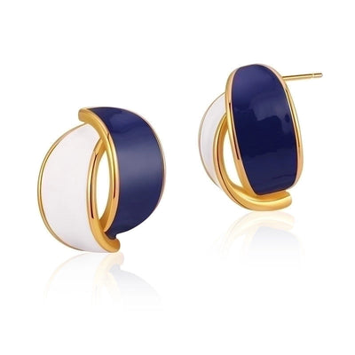 1 Pair Retro Sweet Triangle Devil\'s Eye Heart Shape Enamel Plating Inlay Copper Zircon 18k Gold Plated Ear Studs