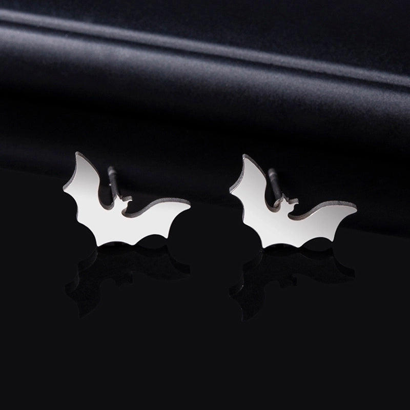 1 Pair Minimalist Bat Stainless Steel Ear Studs