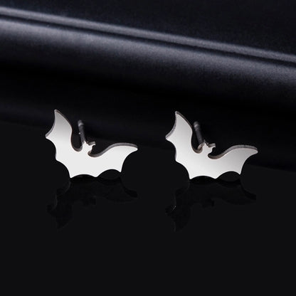 1 Pair Minimalist Bat Stainless Steel Ear Studs