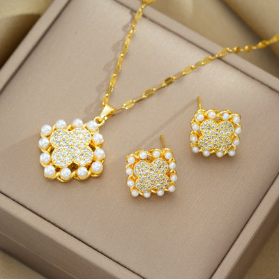 Minimalist Round Geometric Titanium Steel Electroplating Necklaces