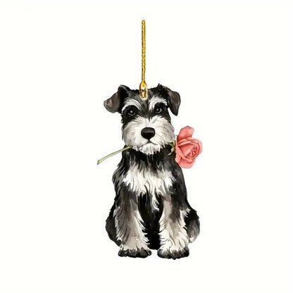 New Dog Acrylic Decorative Pendant Perfect Car Pendant Keychain Accessories Christmas Tree Decoration