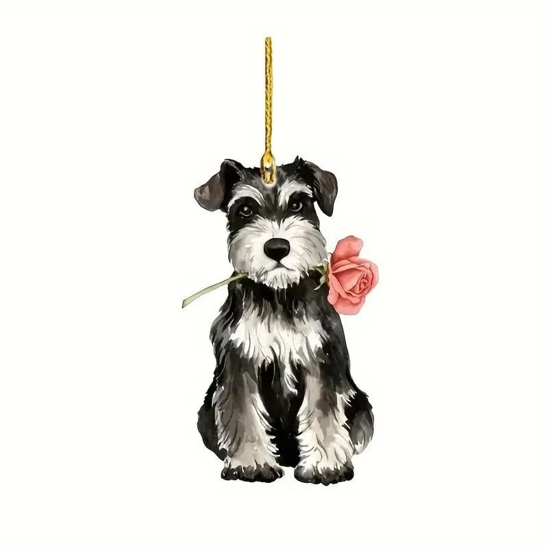 New Dog Acrylic Decorative Pendant Perfect Car Pendant Keychain Accessories Christmas Tree Decoration