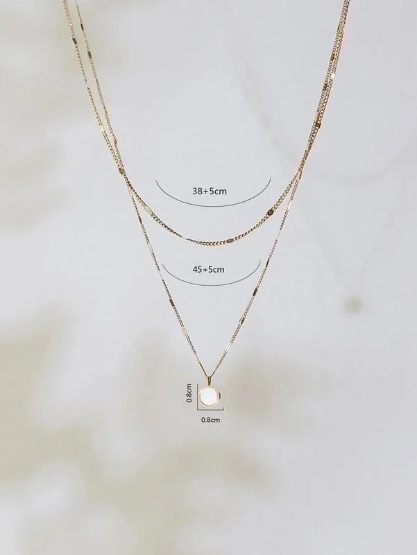 Glam Lady Solid Color 304 Stainless Steel Layered Necklaces