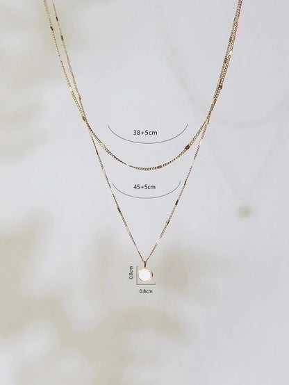 Glam Lady Solid Color 304 Stainless Steel Layered Necklaces