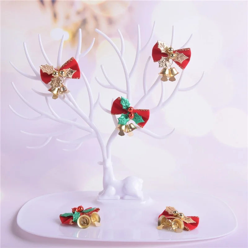 Factory Direct Christmas Bow With Iron Bell Decoration Christmas Wreath Mini Bow With Bell