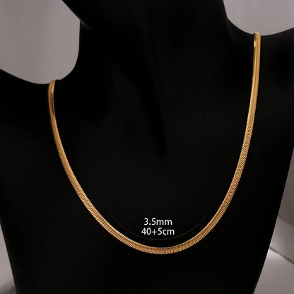 Minimalist Classic Style Solid Color 304 Stainless Steel 18K Gold Plated Plating Necklace