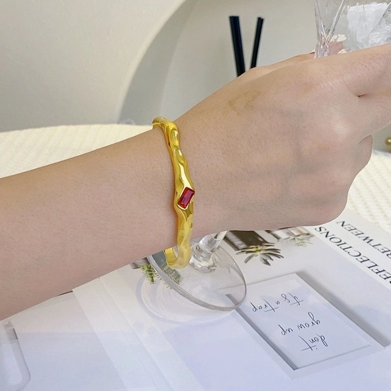 Casual Minimalist Irregular 304 Stainless Steel Bangle In Bulk