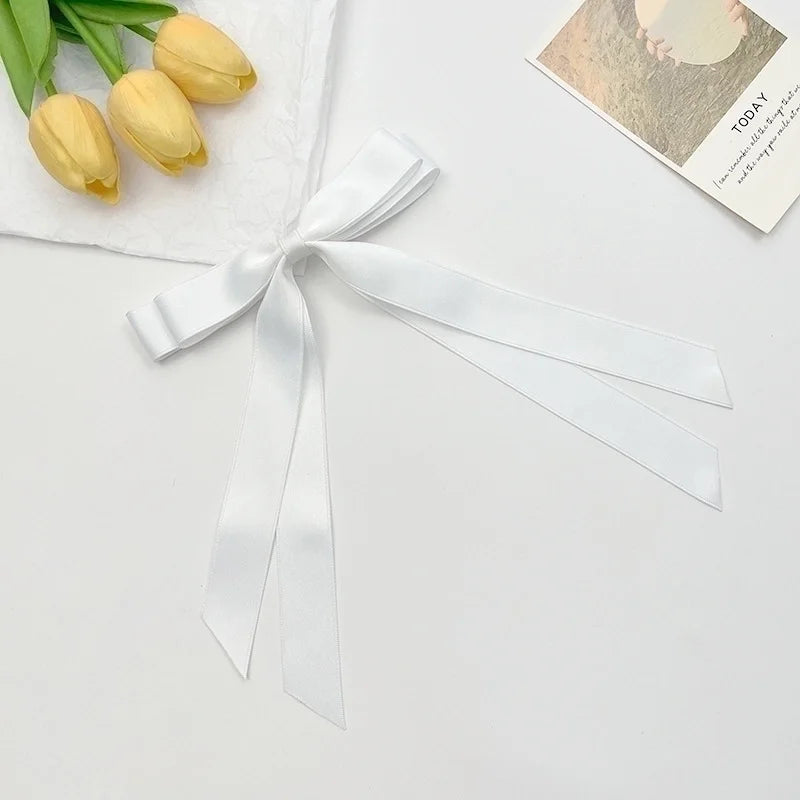 Korean Style Double-layer Bow Ribbon Hairclip Women's Ballet Girl Side Clip Back Head Top Simple Hair Accessories