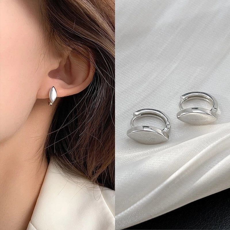 Korean Style S925 Silver Needle Personalized Geometric Double-layer Cross Circle Earrings Women's Retro Fashion Creative Earrings Ear Buckle Fashion