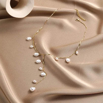 Minimalist Classic Style Solid Color Imitation Pearl Alloy Necklace