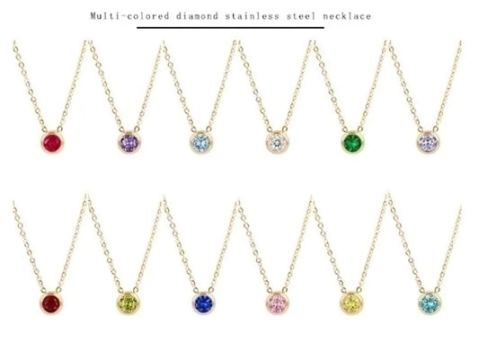 1 Piece Lady Round Stainless Steel Titanium Steel 18k Gold Plated Zircon Pendant Necklace