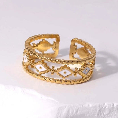 Stainless Steel Vintage Style Devil's Eye Plating Open Rings