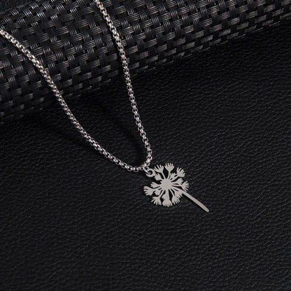 Basic Minimalist Classic Style Palm Tree Flower Butterfly 201 Stainless Steel Unisex Pendant Necklace