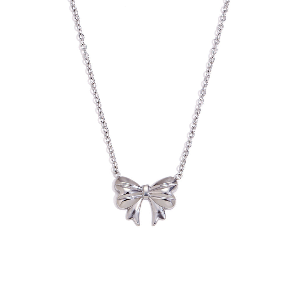 Fashion Bowknot Stainless Steel 18K Gold Plated Stud Earrings