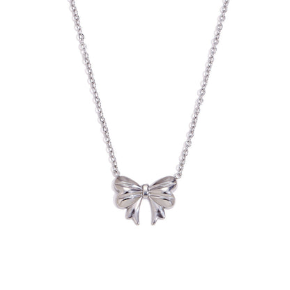 Fashion Bowknot Stainless Steel 18K Gold Plated Stud Earrings