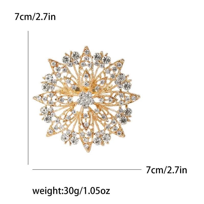 Minimalist Pin Snowflake Alloy Inlay Artificial Rhinestones Women's Brooches